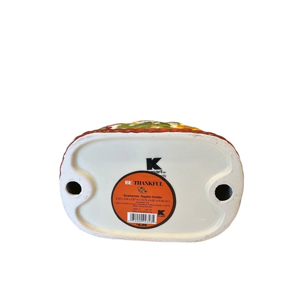 Kmart Be Thankful Scarecrow Napkin Holder Salt & Pepper Shaker Set Fall Decor - Picture 4 of 12